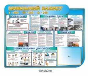 Довідковий стенд “Цивільний захист” з карманом А4