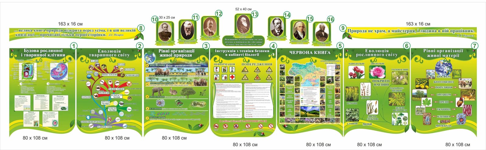 Комплекс стендів в кабінет з біології