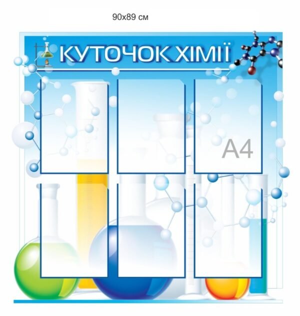 Стенд пластиковий “Куточок хімії”