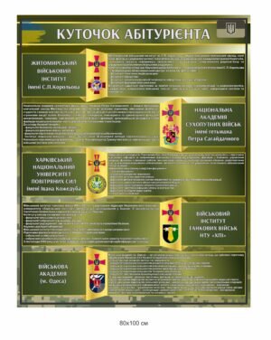Стенд для військових закладів “Куточок абітурієнта”