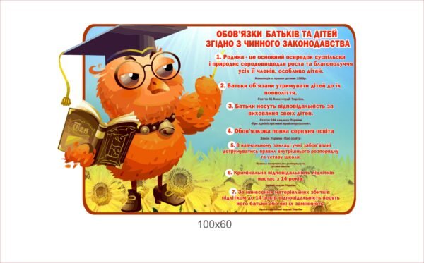 Стенд для НУШ “Обов’язки батьків та дітей”