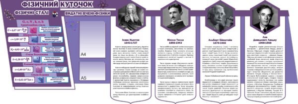 Стенд “Фізичний куточок” з карманами