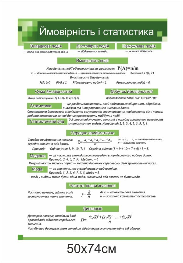 Стенди з математики “Ймовірність і статистика”