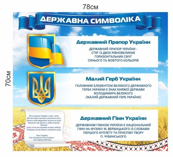 Стенд з символами держави