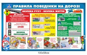 Стенд для НУШ “Правила поведінки на дорозі”