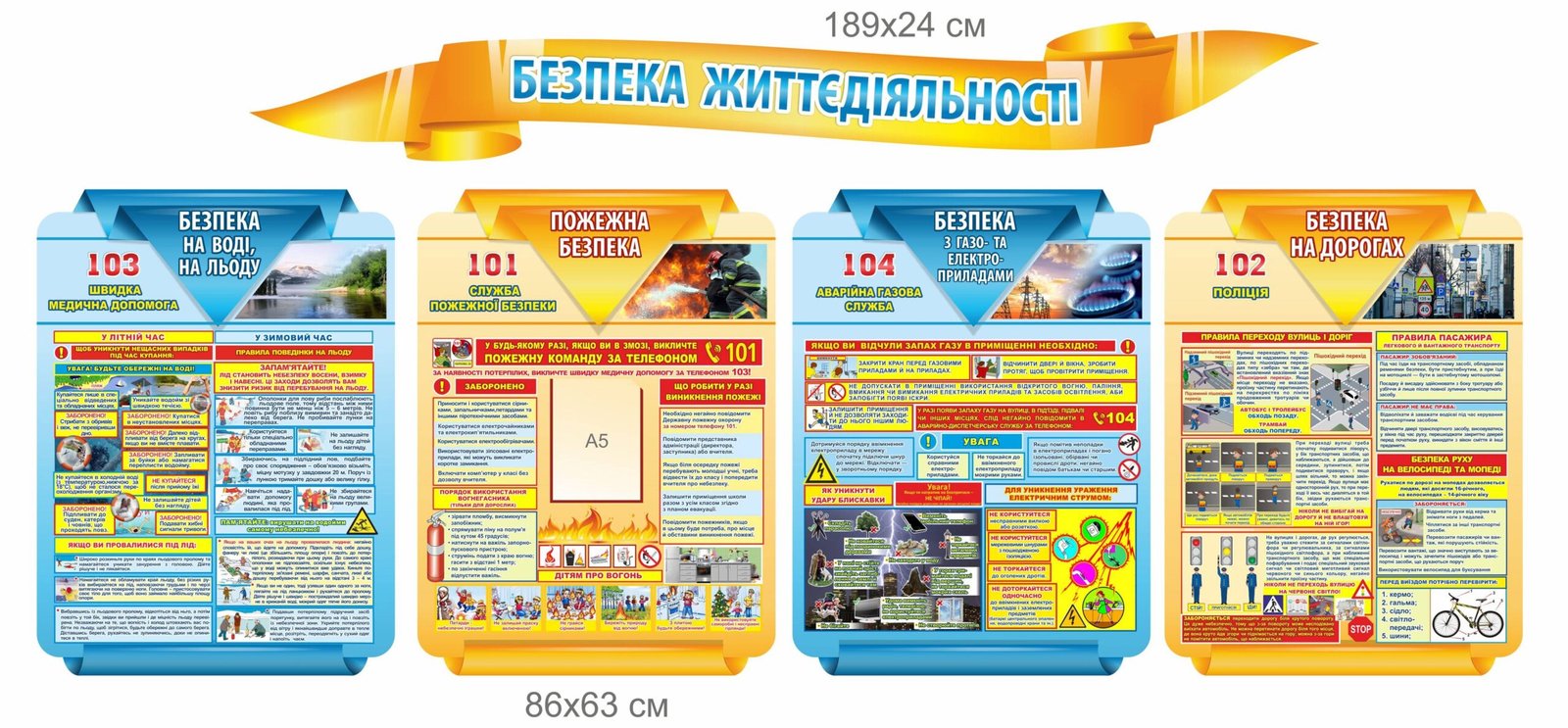 Набір стендів з безпеки життєдіяльності