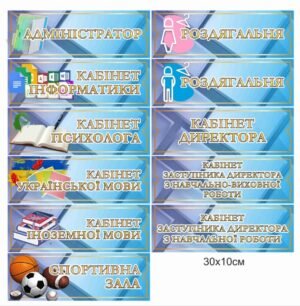 Комплекс табличок для кабінетів школи