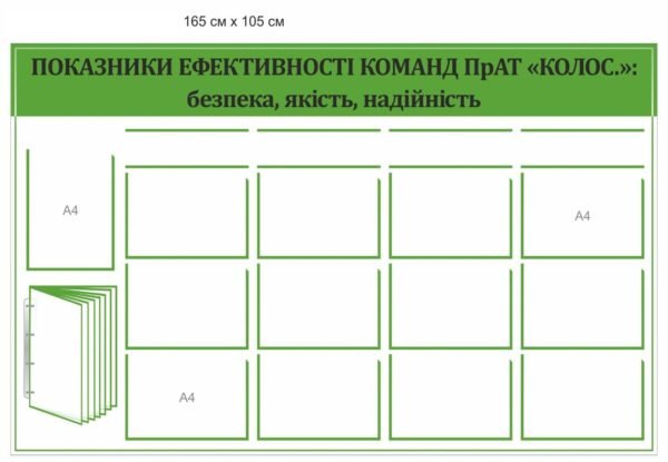 Інформаційний стенд для підприємства “Безпека, якість, надійність”