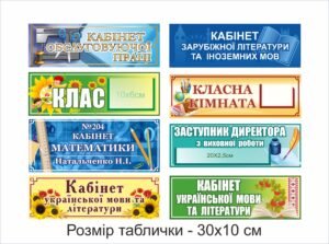 Табличкина двері кабінетів школи