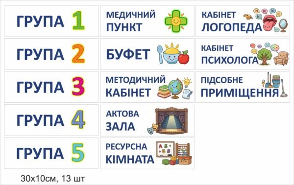 Таблички для дитячого садка