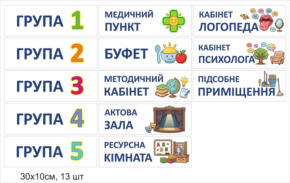 Таблички для дитячого садка