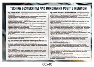 Стенд “Техніка безпеки під час роботи з металом”