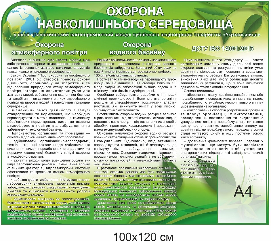 Стенд "Охорона навколишнього середовища"
